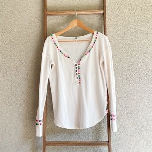 FREE PEOPLE RAINBOW WHITE THERMAL